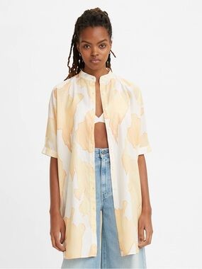 Levi’s Made & Crafted Bell Shirt Dress Watercolor Splash M